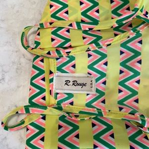 R.Rouge tank top small yellow green pink